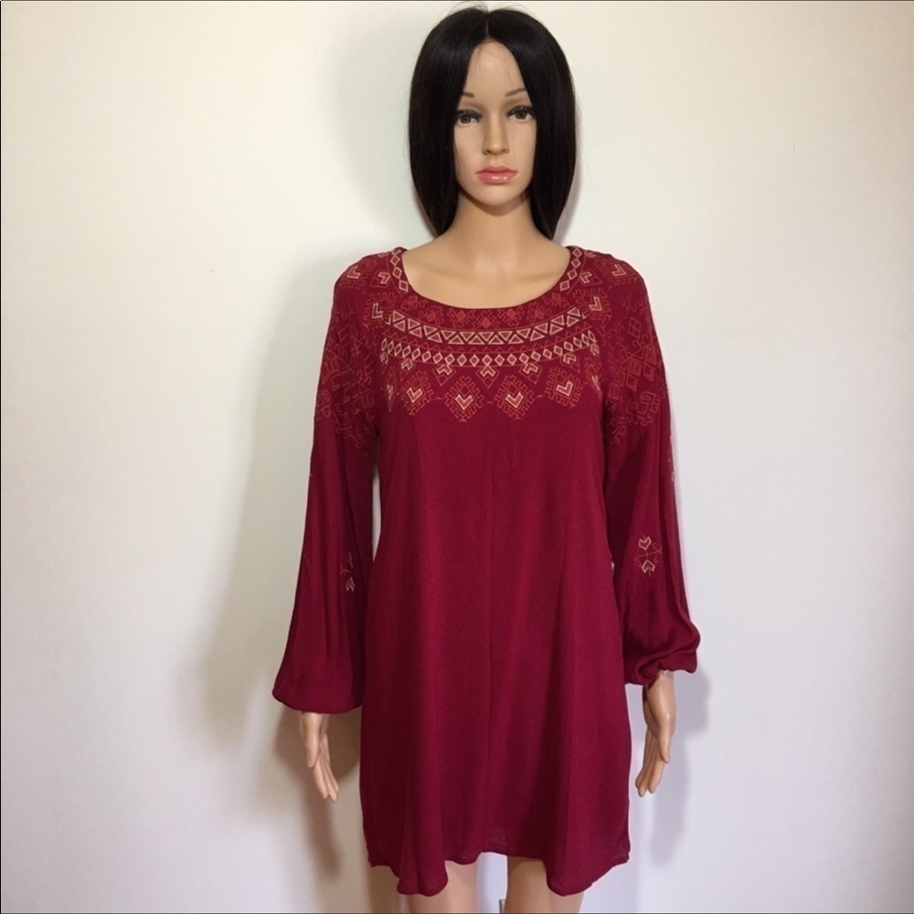 As u wish embroidered long sleeve Mini dress size S
